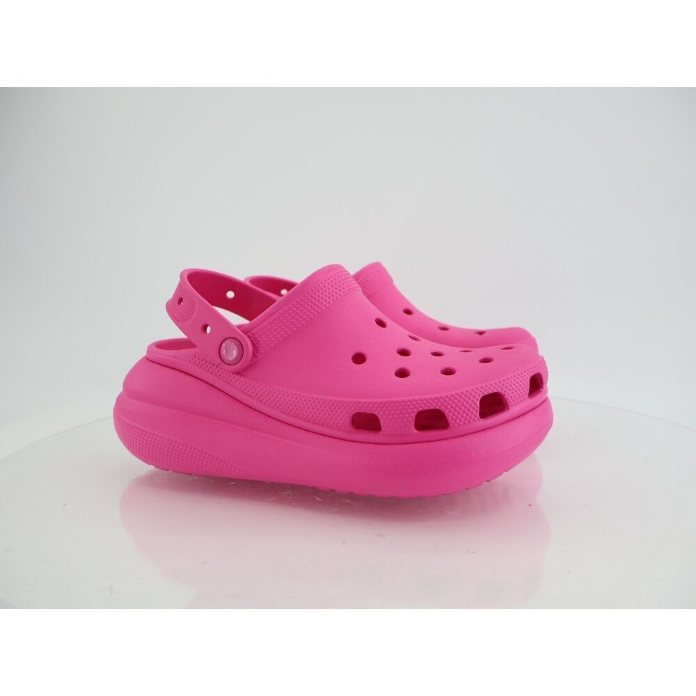Crocs Crush Clog Size 8 Pink Rubber Slip On Platform Chunky Shoes